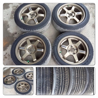 ขายล้อแม็กมือ2 TE37 ขอบ15 1คู่-16 1คู่ 4รู100+ยาง 5,900 บาทถูก