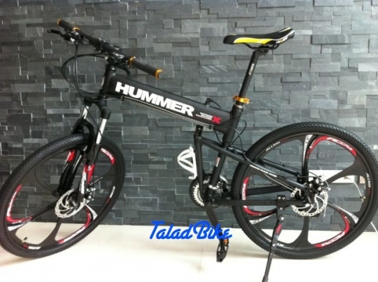 จักรยานเสือภูเขาพับได้ HUMMER-X เฟรมอลูมิเนียม 24 speed ล้อแม็ก สีดำ