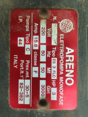 เครื่อง ปั้มน้ำ 3 แรง ไฟ 220 รับประกัน MADE IN ITALY