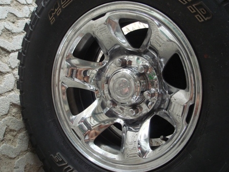 ขายกะทะล้อโครเมี่ยมนอกสภาพสวย ขอบ16x7นิ้ว6รู139 1 ชุดพร้อมยาง 4วง