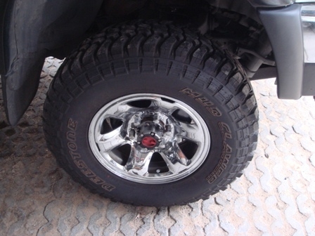 ขายกะทะล้อโครเมี่ยมนอกสภาพสวย ขอบ16x7นิ้ว6รู139 1 ชุดพร้อมยาง 4วง