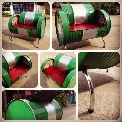 ขายโซฟา แนววินเทจ ทำจากถัง200ลิตร