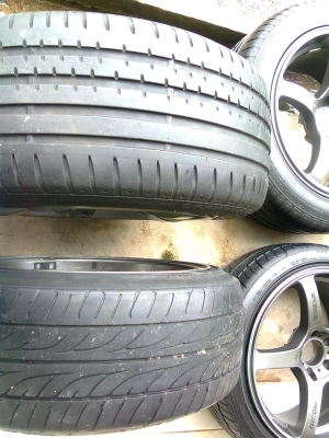 R18X8.5-9.5 5/114 พร้อมยางหน้าปี12หลัง11ดอกเต็ม R18X8.5-9.5 5/114 พร้อมยางหน้าปี12หลัง11ดอกเต็ม