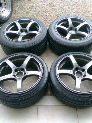 R18X8.5-9.5 5/114 พร้อมยางหน้าปี12หลัง11ดอกเต็ม