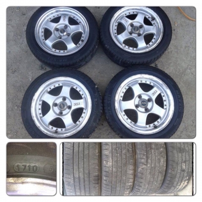 ขายแม็กมือ2 SSR 15 กว้าง 6.5" 4รู100 + ยางปี 10 ราคา 5,900 บาทถูก