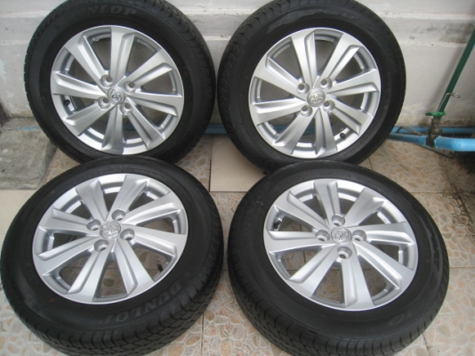 ขายล้อแม็ก Toyota vios ป้ายแดง 15"x5.5" et45 4รู100+ยางผลิตสัปดาห์ที่28,2 เส้นและ29,2 เส้น ปี13  สนใจติดต่อเล็กคลองสามครับ (081-3747940)