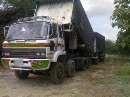 ขายรถบรรทุกสิบล้อพ่วงดั๊มพ์ Nissan CW430 เครื่อง 275 แรง แม่ 12 ล้อยังไม่ลงเล่ม ลูก 2 คาน