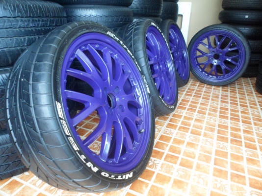 (11,000.-)แม็ก18"ลายS038.Meshใส่4รู100 กว้าง7 et42สี(ม่วง) สภาพสวย ไม่คดไม่ดุ้ง +พร้อมยาง(ปกติ13,200.-)