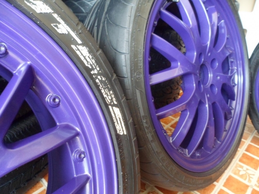 (11,000.-)แม็ก18"ลายS038.Meshใส่4รู100 กว้าง7 et42สี(ม่วง) สภาพสวย ไม่คดไม่ดุ้ง +พร้อมยาง(ปกติ13,200.-)