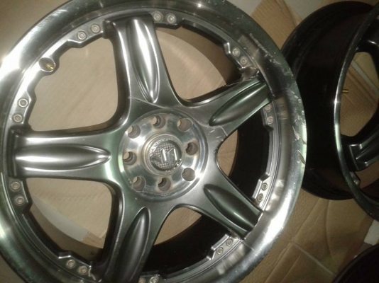 แม็กVOLK GT-Cล้อ18"(10,000.-)4รู100&amp;114กว้าง7.5"ET.42สีแบล็คโครมขอบเงา (ปกติ11,500.-)