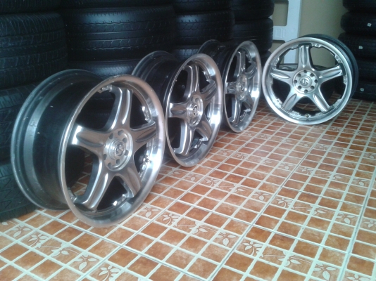 แม็กVOLK GT-Cล้อ18"(10,000.-)4รู100&amp;114กว้าง7.5"ET.42สีแบล็คโครมขอบเงา (ปกติ11,500.-)