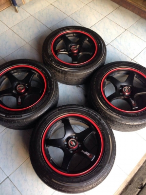 ขายล้อ LENSO PROJECT-D 15*7  4-100 พร้อมยาง ปี12 ชุดละ 7,900 บาท