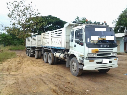 ขายรถสิบล้อ ISUZU DECA FXZ 270 HP EURO1 จดปี 48พ่วงแม่+ลูก 3คานยัด NGV ราคาต่อรองได้