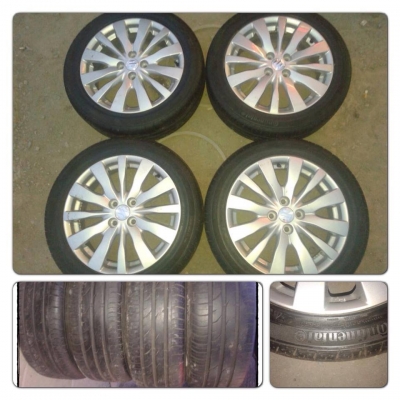 ขายล้อแม็กซ์ขอบ16 ตัว Top Suzuki Swift 4รู100 + ยางปี11 ราคา 8,900 บ.ถูก