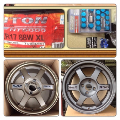 ขายล้อแม็กใหม่100\% TE37 เหมือนแท้ งานSSW ขอบ15 กว้าง 7 4รู100 ราคา 10,900 บาท ของแถมเพียบ!!!