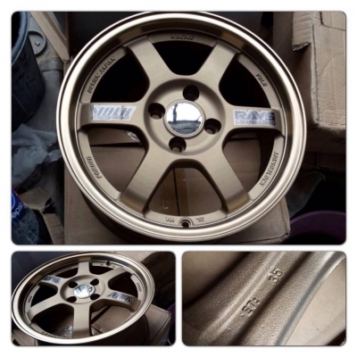 ขายล้อแม็กใหม่100\% TE37 เหมือนแท้ปี2012 ขอบ15 กว้าง 7 4รู100 ราคา 12,500 บาท ของแถมเพียบ!!!