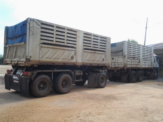 รถพ่วงฮีโน่ หัวสมอแท้ 335 แรงม้า แม่ลูกดั๊มเหล็ก คอกเกษตร