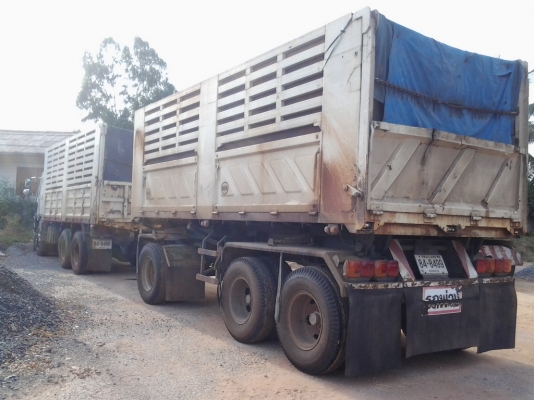 รถพ่วงฮีโน่ หัวสมอแท้ 335 แรงม้า แม่ลูกดั๊มเหล็ก คอกเกษตร