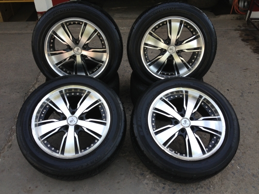 มือ2 ขอบ18" 5รู114 กว้าง8" พร้อมยาง Dunlop 235-55-18 ปี12 ดอกสวยๆทั้ง4ล้อ