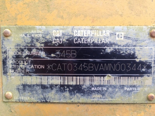 ขาย CATTERPILLAR 345B SN:CAT0345BVAMN00344 YR: 2001ชั่วโมง 6921
