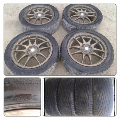 ขายล้อแม็กมือ2 WORK EMOTION CR ขอบ 16 4รู100/114 + ยางราคา 7,900 บาทถูก