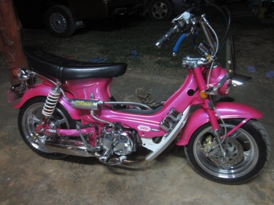 ชาลีแต่งเทพๆ เครื่อง Honda ไนท์ 110 cc. มีทะเบียน เครื่องชุบ ครัชมือ ดิสเบรคหน้า ล้อ12" ยางใหม่ ท่อผ่าเสียงแน่นๆ