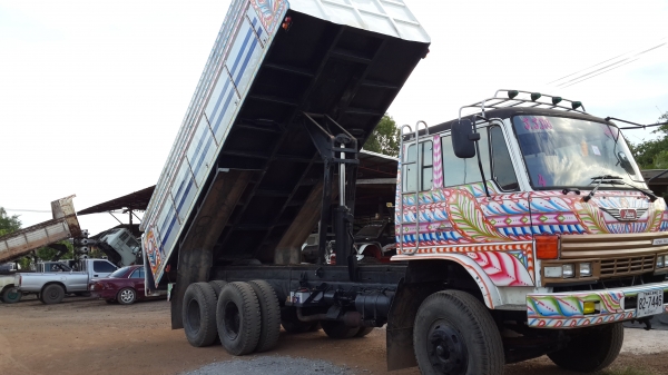 ขายรถ HINO FM 227 2 เพลาดั้ม มีสโล กระบะข้างเนียม