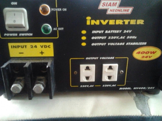ขาย อินเวอร์เตอร์ แปลงไฟรถ 24 โวล์ท เป็นไฟบ้าน 220 โวลท์ สเป็คตามรูป ต่อรองได้ โทรติดต่อคุณพรเทพ 084-4573458