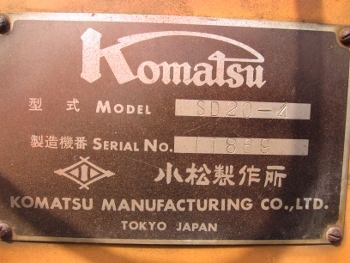 ขาย- รถตัก คีบอ้อย คีบไม้ KOMATSU: SD20 เครื่องดีเซล มือสองญี่ปุ่น สภาพพร้อมใช้งาน ขาย- รถตัก คีบอ้อย คีบไม้ KOMATSU: SD20 เครื่องดีเซล มือสองญี่ปุ่น สภาพพร้อมใช้งาน