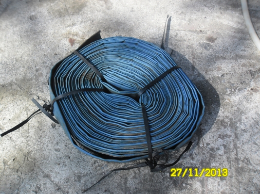 ขาย ท่อผ้าใบสีฟ้า ขนาด 2" =  1 ม้วนใหญ่ ประมาณ 100 เมตร แบ่งเป็น 2 ม้วน