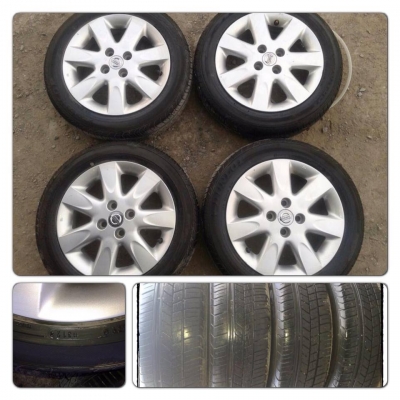 ขายล้อแม็กซ์ 15 Nissan March + ยางปี12 ราคา 9,500 บ.ราคาถูก