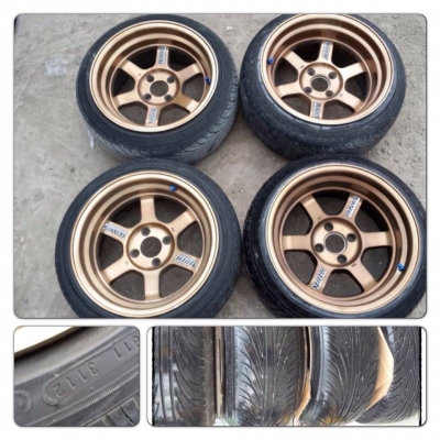 ขายล้อโหดๆปริ้นๆ TE37V (Rota)ขอบ15 หน้า8-หลัง9 4รู100 +ยางปี12 ราคา 13,500 บาทถูก