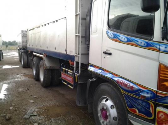 ขายรถสิบล้อ HIno MEGA FM 260 แรงพ่วงแม่ลูก 3คานแท้ ดั้ม อู่หน้าพระลาน  เอกสารพร้อมโอน