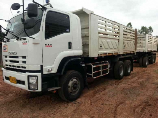 ขายรถ 22 ล้อพ่วงแม่-ลูกดัมพ์ ISUZU DECA 360 ปี 2554 ลูกพ่วง 3 คานแท้ดัมพ์กระบะเหล็กสามมิตรลอนเฉียงคอกเสมอหัว ราคา 3500000