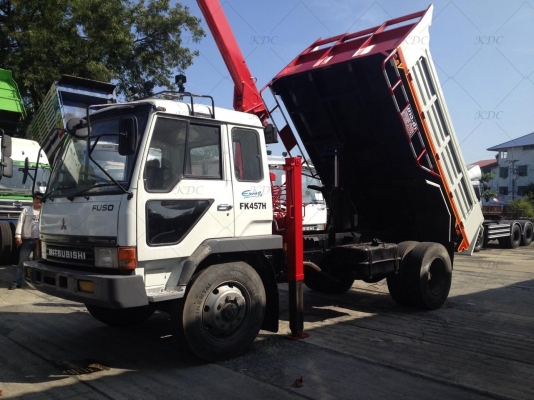 ขายรถ 6 ล้อ MITSU Fuso ติดเครน 3 ตัน 3 ปลอก กระบะดัมพ์ได้