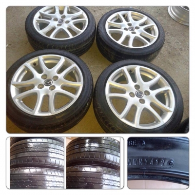 ขายล้อแม็กซ์ขอบ16 ตัว Top Mazda 2 4รู100 + ยางปี12 ราคา 9,900 บ.ถูก