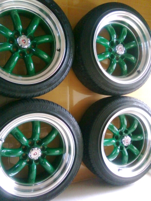 ล้อกล้วย 16X7.5 หลัง9  4/100-114 พร้อมยางปี11