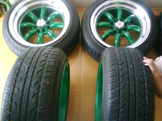 ล้อกล้วย 16X7.5 หลัง9  4/100-114 พร้อมยางปี11