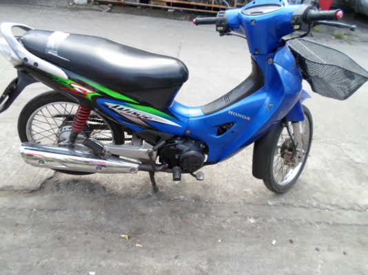 ขาย honda wave 125S สตาร์มือ รถปี47 สีน้ำเงิน-ดำ เครื่องเดิม ขาย16,500บาท