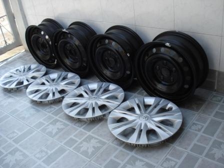 กะทะ VIGO ขอบ 15 พร้อมฝาสภาพดี 5 รู 114.3