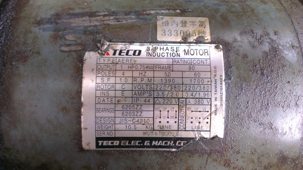 Sell> Teco มอเตอร์เกียร์ 1:10 มือสอง 3 เฟส 1 แรง 380 V. จัดส่งทั่วประเทศครับ