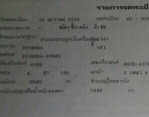 ***ขายแล้วครับขอบคุณ Truck2hand ขาย6ล้อติดเครน ราคาเบาๆ HINO FF3H 195HP HO7D เครื่องเดิมเกียร์เดิม 195แรง แห้งดีไม่เยิ้ม แน่น คัสซีสวยทั้งเส้นไม่ปะไม่ดาม กระบะพื้นเรียบ ยาง900ดี6เส้น หัวบางเดิม ต้องเก็บหน่อย มีบุบ ภายในดีคอนโซลดี ติดเครนTADAN0 4.5ตัน 3ปลอ