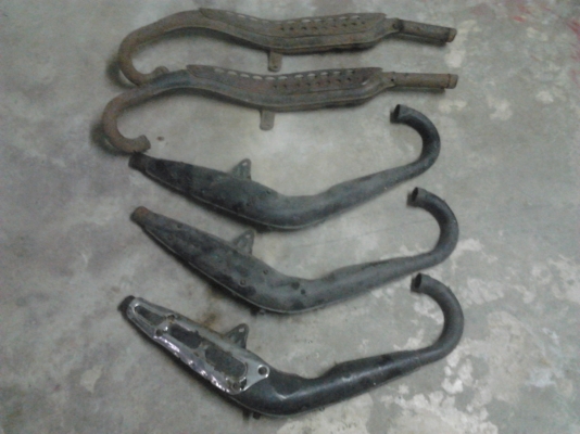 ขายท่อวิบาก kawasaki ke 2ใบ suzuki ts 3ใบ(ท่อแซค)