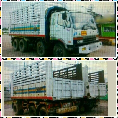 ขายรถบรรทุกพ่วงดั๊มพ์ Mitsubishi M 6 Euro 2 แก๊สร่วม แม่ 12 ล้อ ลูก 3 คานแท้