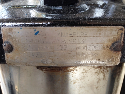 ขายปั้มน้ำ Grundfos 3 HP. 380 V แบบตั้งส่งน้ำระยะไกล หัวสแตนเลส หลายใบพัด พร้อมใช้งาน