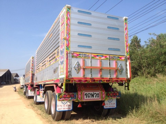 ขายรถบรรทุกใหม่ 10 ล้อ กระบะบรรทุกยกเท กระบะอลูมิเนียมดั้มพ์ ISUZU FXZ 360 แม่ลูกพ่วง แม่ ยาว 6.50 เมตร สูง 2.30 เมตร ลูกพ่วง ยาว 7.50 เมตร สูง 2.30 เมตร