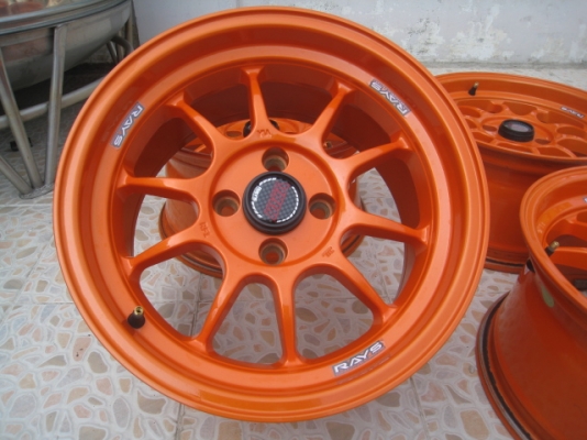 ขายล้อแม็กมือสอง RF1 15"x8" et20 4 รู 100 สีส้มเดิม ไม่เคยทำสี  สนใจติดต่อเล็กคลองสามครับ (081-3747940)