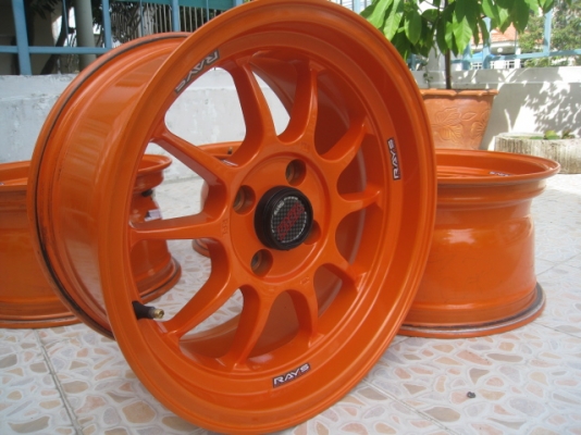 ขายล้อแม็กมือสอง RF1 15"x8" et20 4 รู 100 สีส้มเดิม ไม่เคยทำสี  สนใจติดต่อเล็กคลองสามครับ (081-3747940)