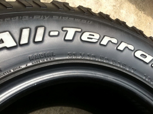 ขายยาง BF Goodrich Allterrain ขนาด 31 - 10.5  r15
