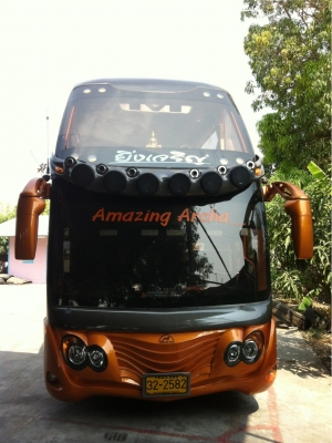 ขายรถทัวร์ 2 ชั้น 8 ล้อ สีส้ม ขายรถทัวร์ 2 ชั้น 8 ล้อ สีส้ม